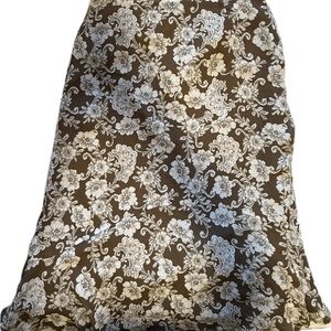 Vanity Fair  Floral Patterned Brown and White Skirt